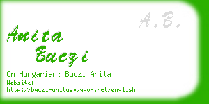 anita buczi business card